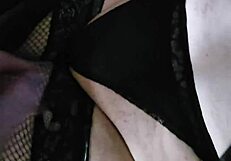 step mom’s pretty face gets covered in cum after jerking off in amateur bbw action