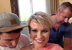 damn, russian milf takes hardcore anal in wild threesome!