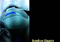 big ass slut prepares for lover in tanning booth