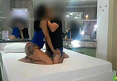 Tattooed babe gets licked and fucked on all fours!