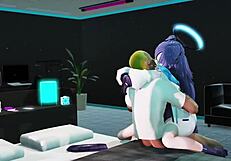 Damn, Yuuka-san riding cowgirl style with big tits in 3D hentai!