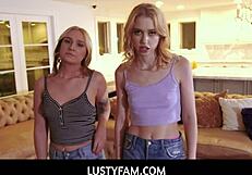 hot cute stepsis chloe cherry and gwen vicious get fucked by horny stepbrother