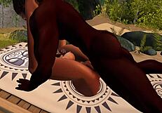 Black man fucks asian stepsister on the beach!