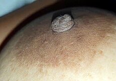 Squeezing My Step's Big Nipples While Playing in BBW Action