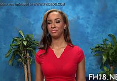 Suggestive sex session following a relaxing massage