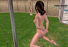 Animated 3D Cartoon Girl Masturbates With Carrot In Hentai Scene