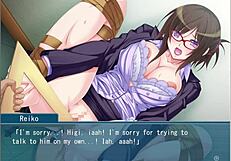 Cute teacher's hidden masochism and lust behind glasses