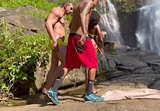 Brazilian Pornstars Engage in Double Penetration Blowjob at Brides' Veil Waterfall!