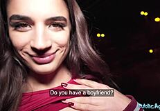 Hot French Model Rides Monster Cock Outdoors with Joyful Emotion