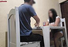 Me and my boyfriend having sex in the bar, it's so tight and public, ahh