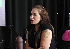 Brazilian dom Francis Simas gives tasty ass, cums hard, shows blowjob, excites presenter in sheer red