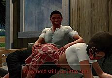 Jack and Emma get spanked in paradise hentai