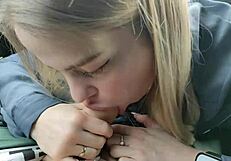 i sucked cock in the car during the trip and ate all the sperm