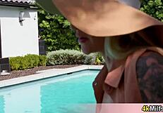 busty cougar alexis tryin to seduce garden guy, so sucessful!