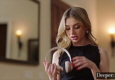 Deeper, how does submissive Demi handle rough domination and spanking?