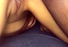 Amateur couple enjoys passionate sex with toys, dildo, fingering, and orgasm outdoors.