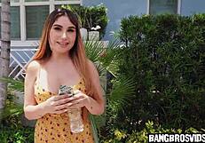 She's Got Big Tits That Drive Him Wild in Public Outdoor Action