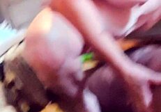 Milf Straddles And Rides Big Black Cock!