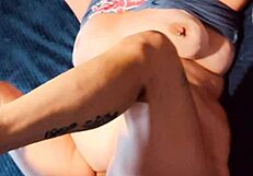 Milf Straddles And Rides Big Black Cock!