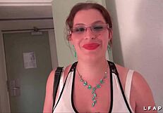 Casting Amateur French BBW with Big Tits on Sofa