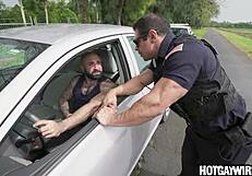 A hot hunk gets pulled over and gives the officer a special kind of ticket