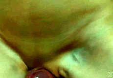 Grinding and rubbing the virgin's wet pussy for a creampie