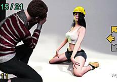 Girlfriend helps friend with 3d anime game