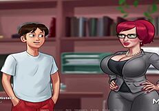 젠장! 썸머타임사가 빨간 머리가 E2 62에서 격렬한 보지 섹스