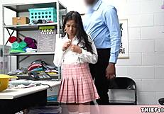 Small Petite Asian Chick Caught Stealing Lingerie