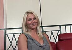 Blonde Whore with Big Tits Sucks and Jerks Big Cock