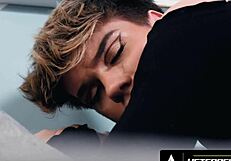 Beautiful femboy in heels gets anal sex with a big cock