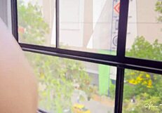 athletic brunette twerks in fitness video