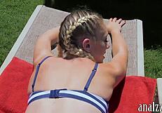 Watch This Hot Amateur Blonde Get Anal Banged Outdoors In A Bikini!