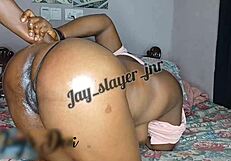 Thick Ass Ebony Swallows Cum After Riding Big Dick