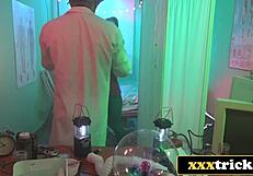 Mad Scientist Drills Stunning Lady Bug in Hardcore Parody