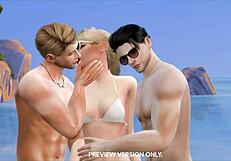 3D animated beach walk with Taylor and Joe in an adult game preview