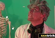 Mad Scientist Drills Stunning Lady Bug in Hardcore Parody