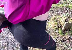 Sensual forest blowjob with cum in mouth finish