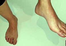 My father's bastard forces me to give him a footjob with my feet