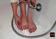 My father's bastard forces me to give him a footjob with my feet