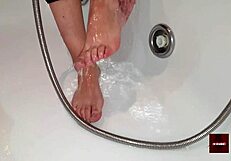 My father's bastard forces me to give him a footjob with my feet