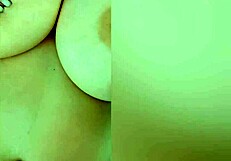 Busty beauty rides and bounces her huge tits while parents sleep