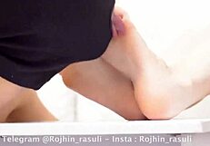 Foot fetish with an exotic twist with long toenails and stockings
