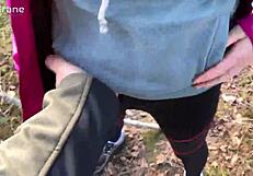 Sensual forest blowjob with cum in mouth finish