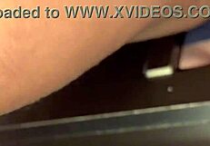 Young girl in short dress in the swing house gets naughty
