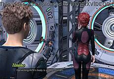 Asian milf scientist showcases space project