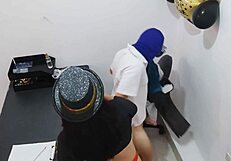 we’re late for the new year’s eve party but the masked doctor got seduced by his nurse for hot office sex