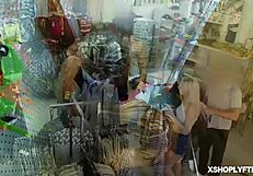 Security officer forces Ashley Lane to gag hard on his thick meat in the back office. Her blonde hair shakes with every deep thrust.