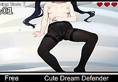 cute dream defender in erotic anime game