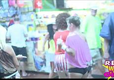 Slutty Street Flashing at Fantasy Fest Turns Heads. Public Nude Party Gets Wild!